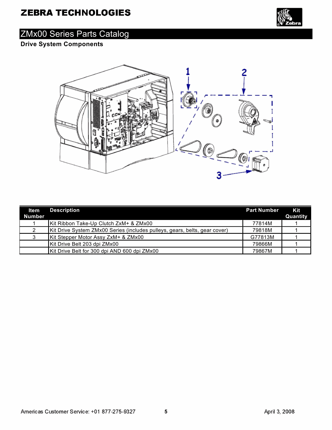 Zebra Label ZM400 ZM600 Parts List-4